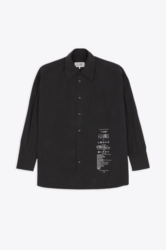 Camicia A Maniche Lunghe Black cotton shirt with front print - MM6 Maison Margiela - Modalova