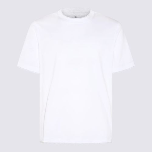 White And Light Grey Cotton T-shirt - Brunello Cucinelli - Modalova