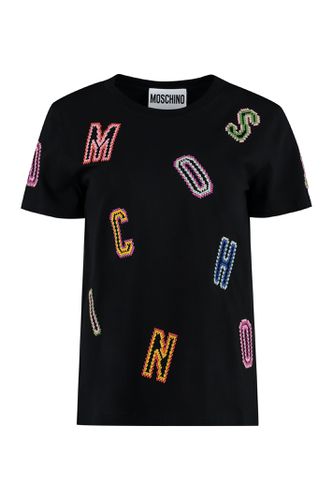 Moschino Embroidered Cotton T-shirt - Moschino - Modalova