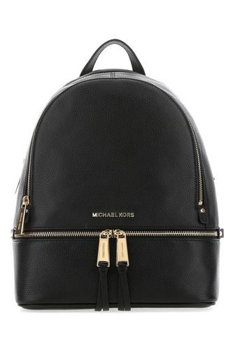 Black Leather Medium Rhea Backpack - Michael Kors - Modalova