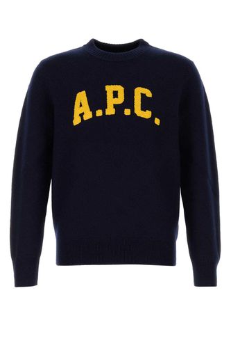 A. P.C. Logo Flocked Crewneck Jumper - A.P.C. - Modalova