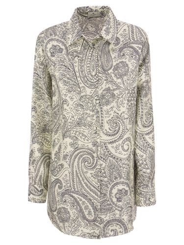 Blotch Printing Silk Twill Oversized Shirt - Etro - Modalova