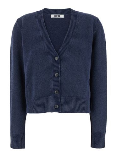 Cardigan With V Neck And Buttons On The Front In Wool Blend Woman - Mauro Grifoni - Modalova