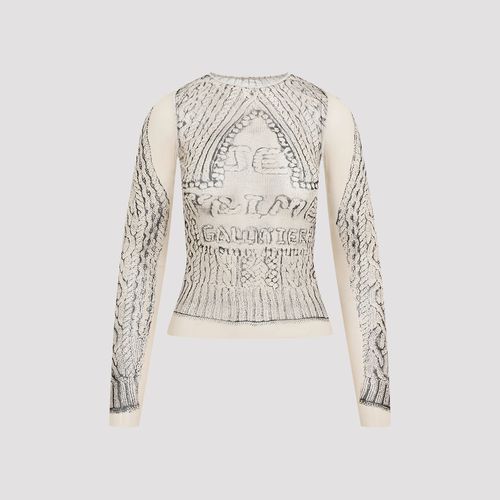 Mesh Long Sleeves, Printed pull Je T`aime Top - Jean Paul Gaultier - Modalova