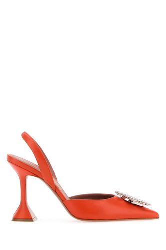 Orange Nappa Leather Begum Pumps - Amina Muaddi - Modalova