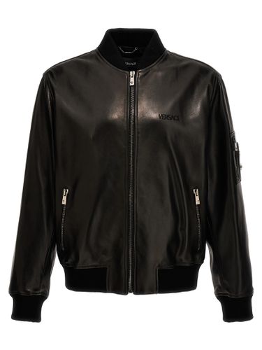 Versace Leather Bomber Jacket - Versace - Modalova