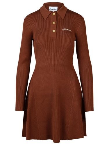 Ganni Brown Viscose Blend Dress - Ganni - Modalova