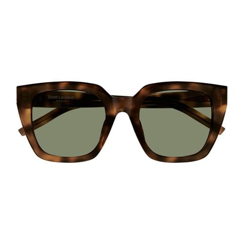 Saint Laurent Sl M143 Linea Monogram 003 Havana Green Sunglasses - Saint Laurent Eyewear - Modalova