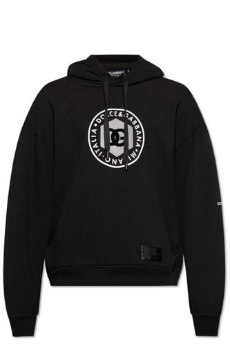 Logo Printed Drawstring Hoodie - Dolce & Gabbana - Modalova