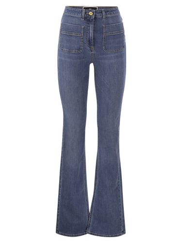 Paw Jeans With Logo Plates - Elisabetta Franchi - Modalova