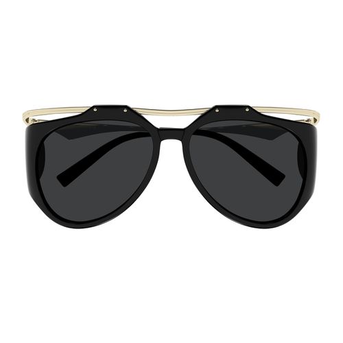 Saint Laurent Sl M137/f Amelia Linea Monogram 001 Black Gold Black Sunglasses - Saint Laurent Eyewear - Modalova