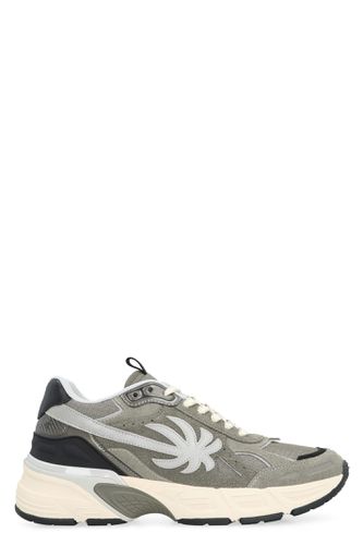 Leather And Fabric Low-top Sneakers - Palm Angels - Modalova