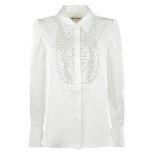 Embellished Satin Blouse - self-portrait - Modalova