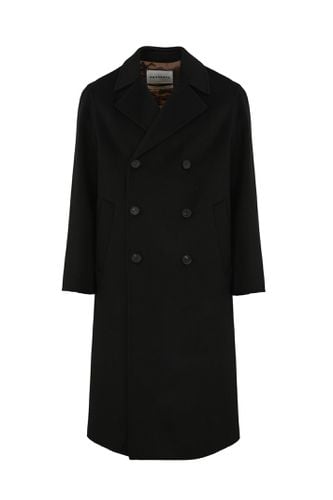 Double-breasted Coat In Wool And Cashmere - Amaranto - Modalova