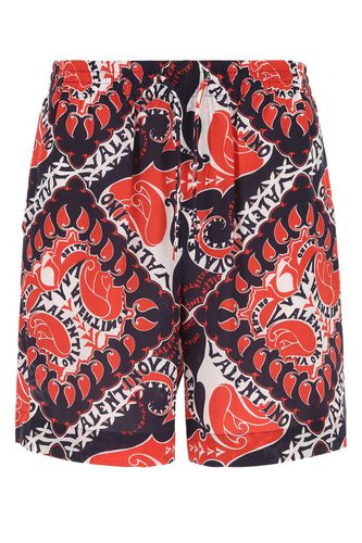 Printed Crepe Bermuda Shorts - Valentino Garavani - Modalova