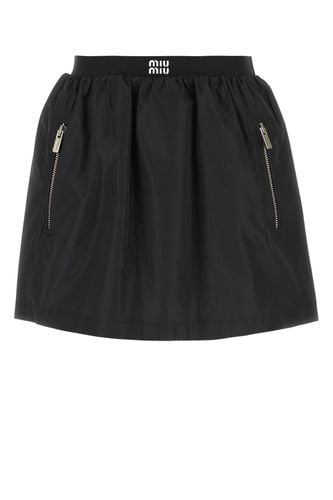 Black Polyester Blend Mini Skirt - Miu Miu - Modalova