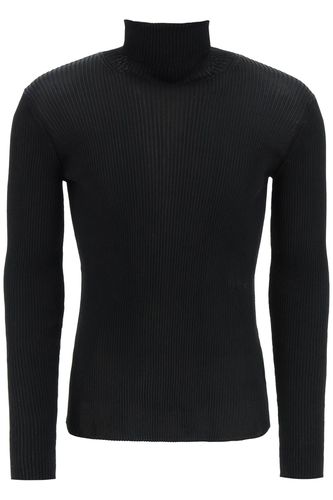 Ribbed Techno Knit Turtleneck Sweater - Off-White - Modalova
