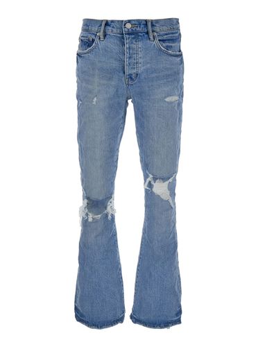 Light Flared Jeans With Rips In Cotton Denim Man - Purple Brand - Modalova