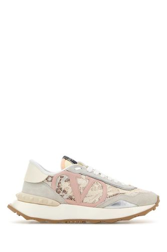 Multicolor Lace And Suede Lacerunner Sneakers - Valentino Garavani - Modalova