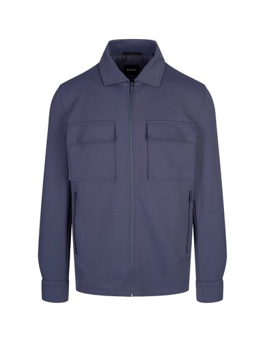 Hugo Boss Blue Overshirt With Zip - Hugo Boss - Modalova