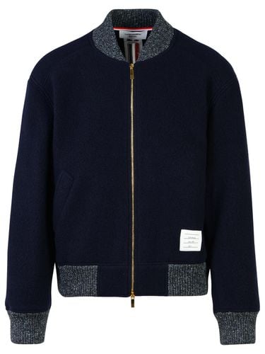 Thom Browne Navy Wool Bomber Jacket - Thom Browne - Modalova