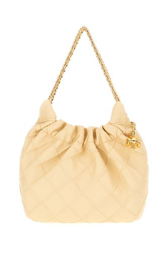 Cream Nappa Leather Mini Fleming Bucket Bag - Tory Burch - Modalova