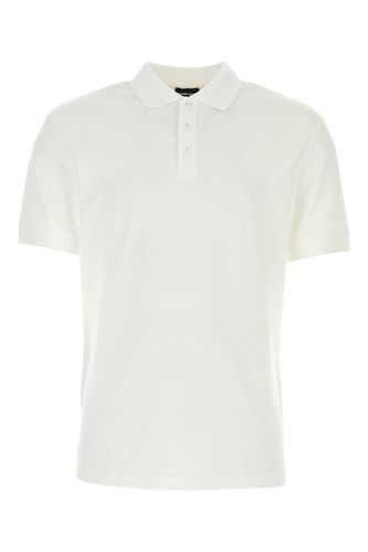 White Stretch Piquet Polo Shirt - Giorgio Armani - Modalova