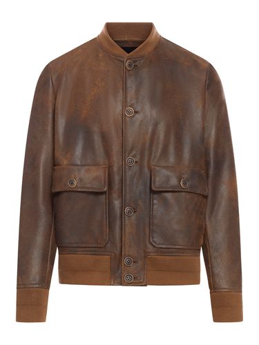 Leather Bomber Jacket - Salvatore Santoro - Modalova