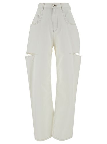 Five-pocket Jeans With Cut-out In Cotton Denim Woman - Maison Margiela - Modalova