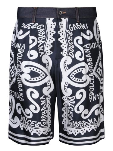 Marine Print Bermuda Shorts - Dolce & Gabbana - Modalova