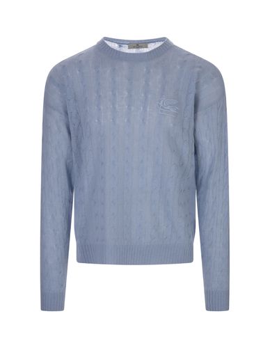 Light Blue Braided Cashmere Sweater - Etro - Modalova
