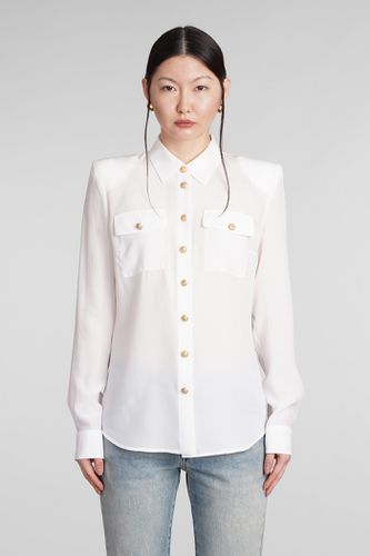 Balmain Shirt In White Silk - Balmain - Modalova