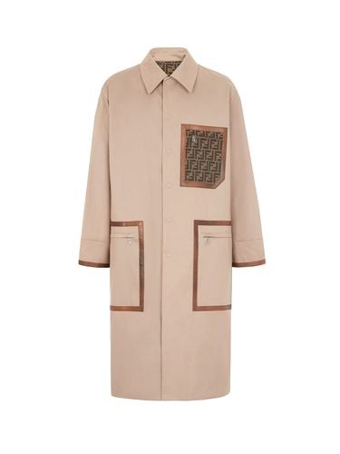 Cotton Trench With Leather Profiles - Fendi - Modalova