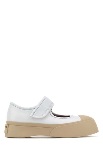 White Leather Mary Jane Sneakers - Marni - Modalova