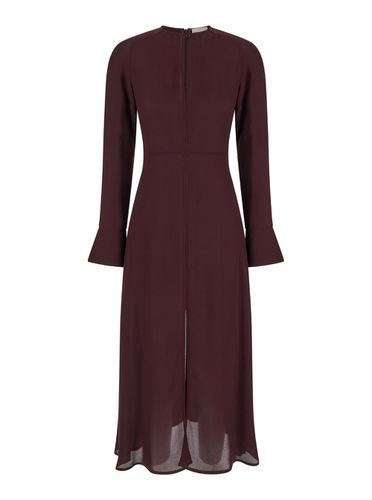 Crewneck Midi Dress With Long Sleeves In Viscose Woman - SEMICOUTURE - Modalova