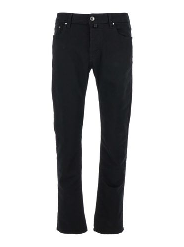 Bard Slim Jeans With Logo Patch In Cotton Blend Denim Man - Jacob Cohen - Modalova