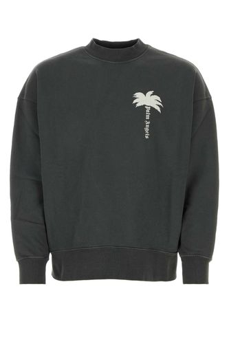 Dark Grey Cotton Sweatshirt - Palm Angels - Modalova
