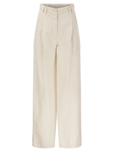 Relaxed Trousers In Garment-dyed Cotton-linen Cover-up - Brunello Cucinelli - Modalova