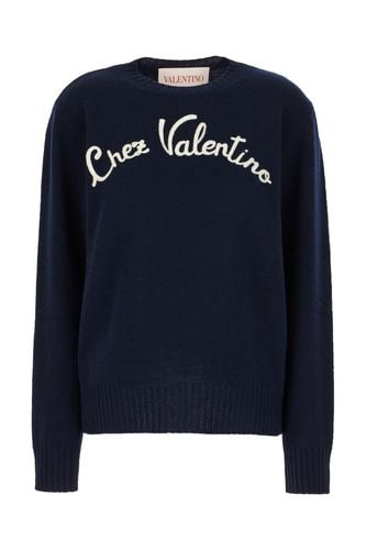 Midnight Blue Wool Sweater - Valentino Garavani - Modalova