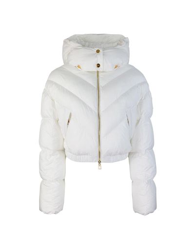 Zip-up Padded Cropped Jacket - Elisabetta Franchi - Modalova