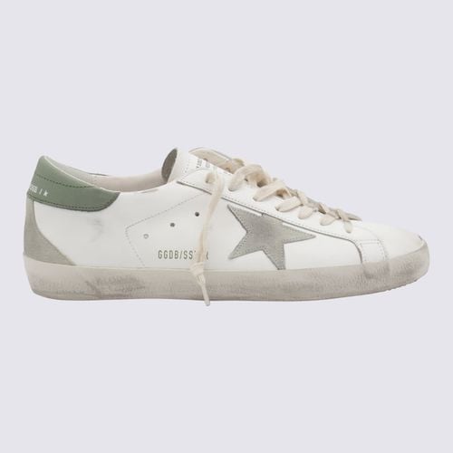 White And Green Leatejr Sneakers - Golden Goose - Modalova