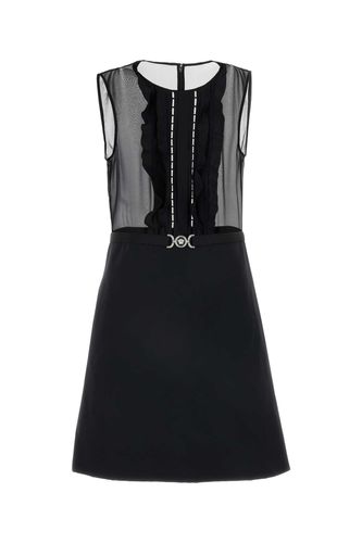 Versace Black Georgette Mini Dress - Versace - Modalova