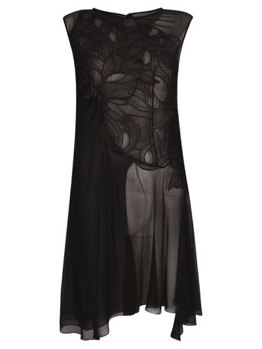 Asymmetric Sleeveless Lace Paneled Dress - Alberta Ferretti - Modalova