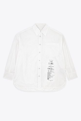 Camicia A Maniche Lunghe White cotton shirt with front print - MM6 Maison Margiela - Modalova