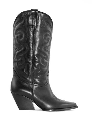 Leather Texan Boots - Elena Iachi - Modalova