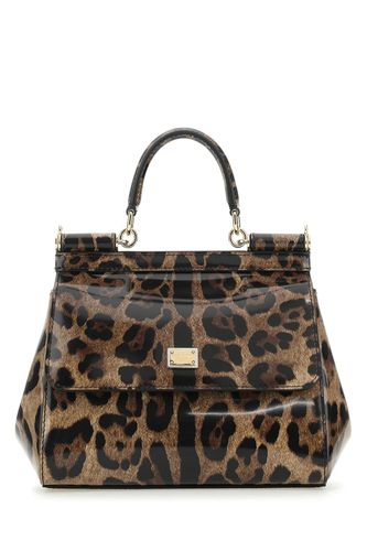 Printed Leather Small Sicily Handbag - Dolce & Gabbana - Modalova