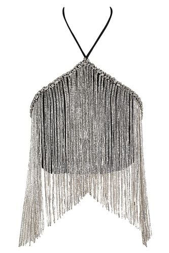 Amen Top In Crepe W Fringes Embr - Amen - Modalova