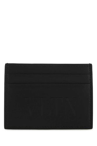 Black Leather Vltn Card Holder - Valentino Garavani - Modalova