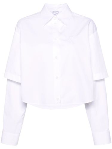 Off- Cotton Cropped Shirt - Off-White - Modalova