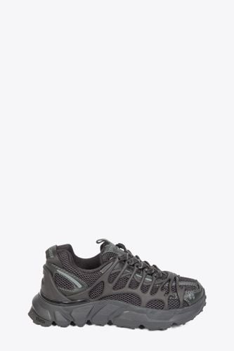 Symbiont 2 Tech Nylon 2 Black mesh and rubber lace up low sneaker - Symbiont 2 - 44 Label Group - Modalova